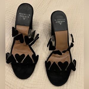 Laurence Dacade Black Heart Sandals